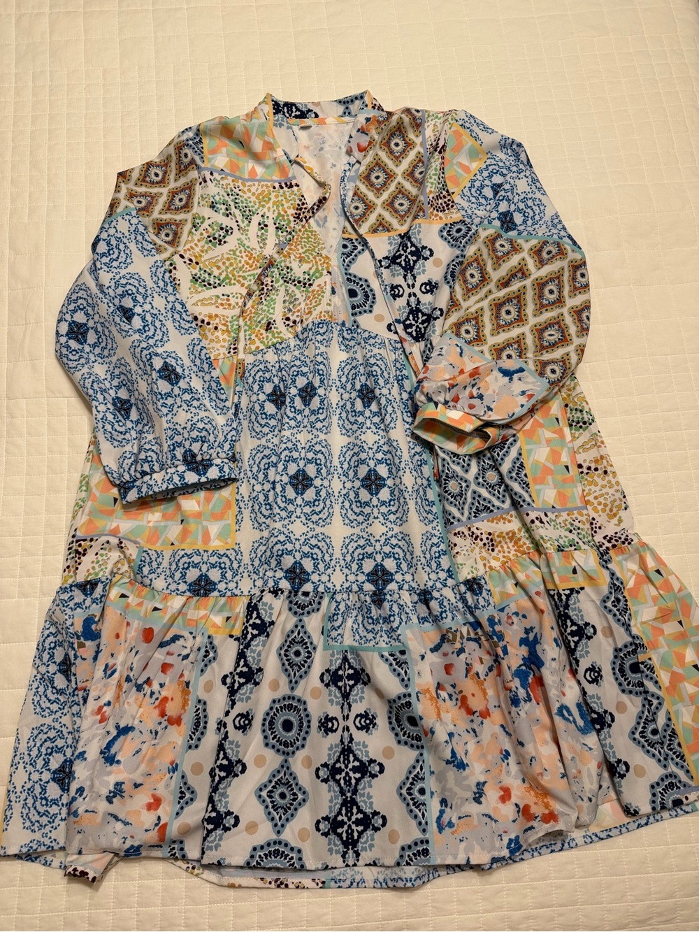SHEIN Boho Patchwork Dress